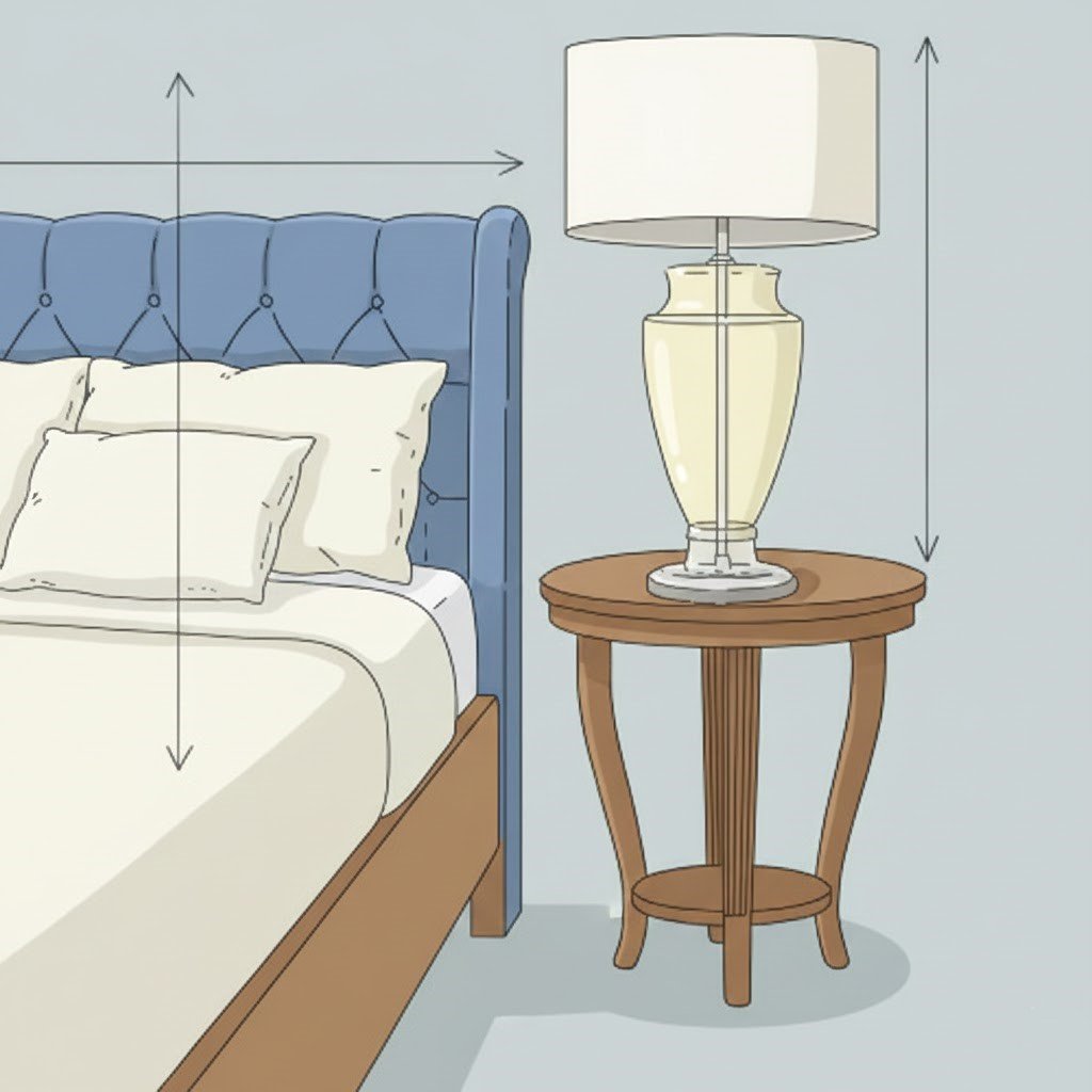 lamp size grouping bedside