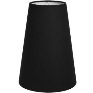 Black Tornado flared cone lampshade in Nature Black fabric, handmade premium luxury design 20-37.5 cm diameter