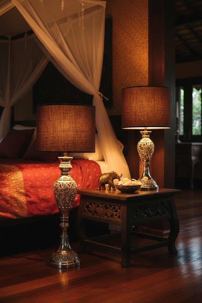 lampshades authentic thai bedroom